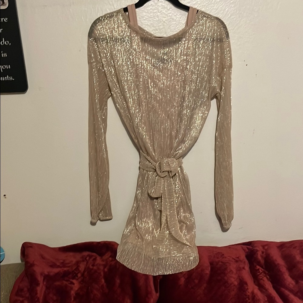 PrettyLittleThing Metallic Striped Top